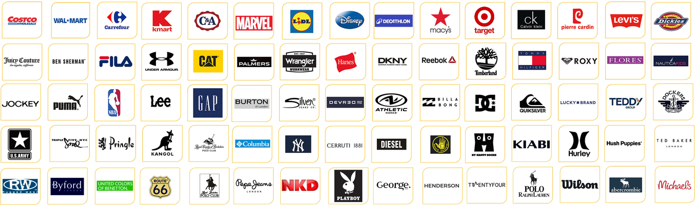 DALI Enterprise brand partners including Costco, Walmart, Disney, Calvin Klein, Levi's, Tommy Hilfiger, Polo Ralph Lauren
